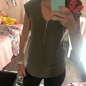 Green Express Zip Blouse